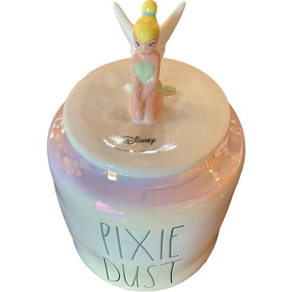 Disney Rae Dunn Magenta Tinkerbell Pixie Dust Ceramic Iridescent Storage Jar - Picture 6 of 9